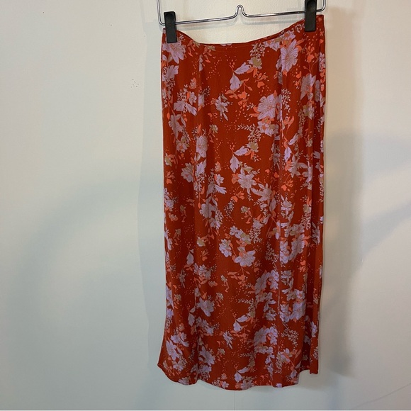 Free People Retro Love Printed button front midi skirt women’s cottagecore fairy - Picture 2 of 12